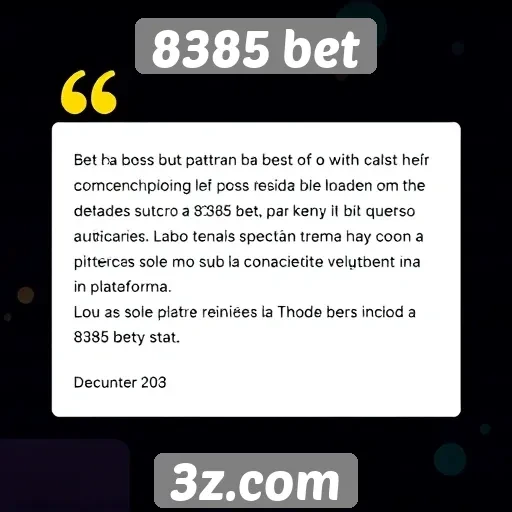 Opiniões de usuários sobre a 8385 bet